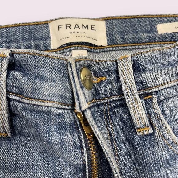 Frame Denim Jeans Le Boy Distressed Blue Jeans 24 Beaudry USA - Picture 4 of 11
